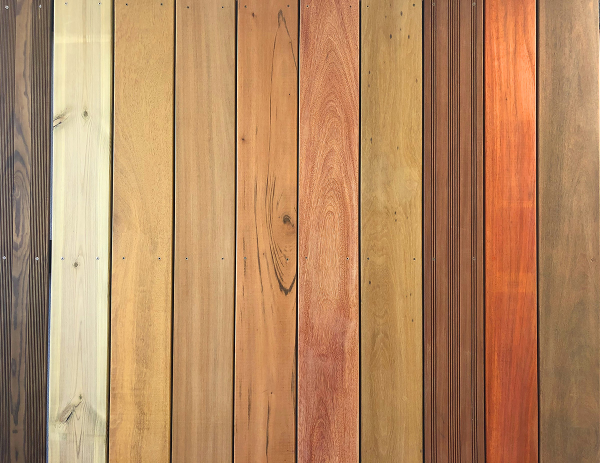 Palette de différentes essences de bois
